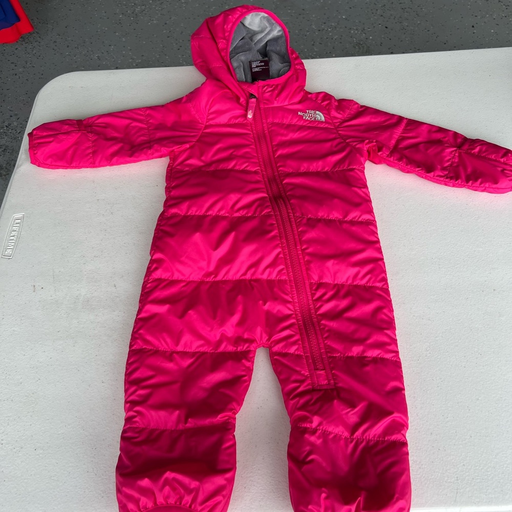 Pink Infant North-face Snow Suit